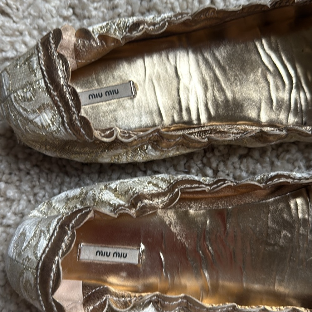 Miu Miu gorgeous crystal lace bow ballet flats - Picture 7 of 10